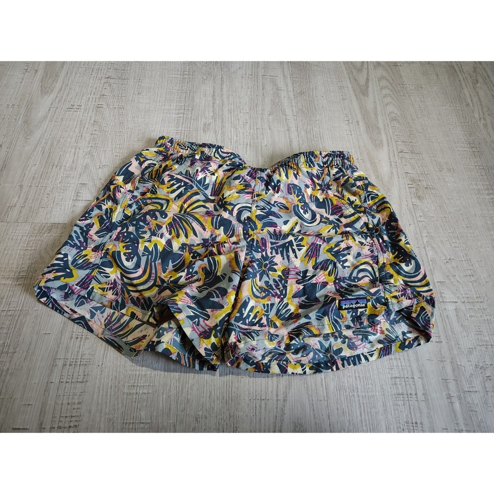 Patagonia Womens XS Baggies 5" Shorts (Wild Botanist: Tidal Teal